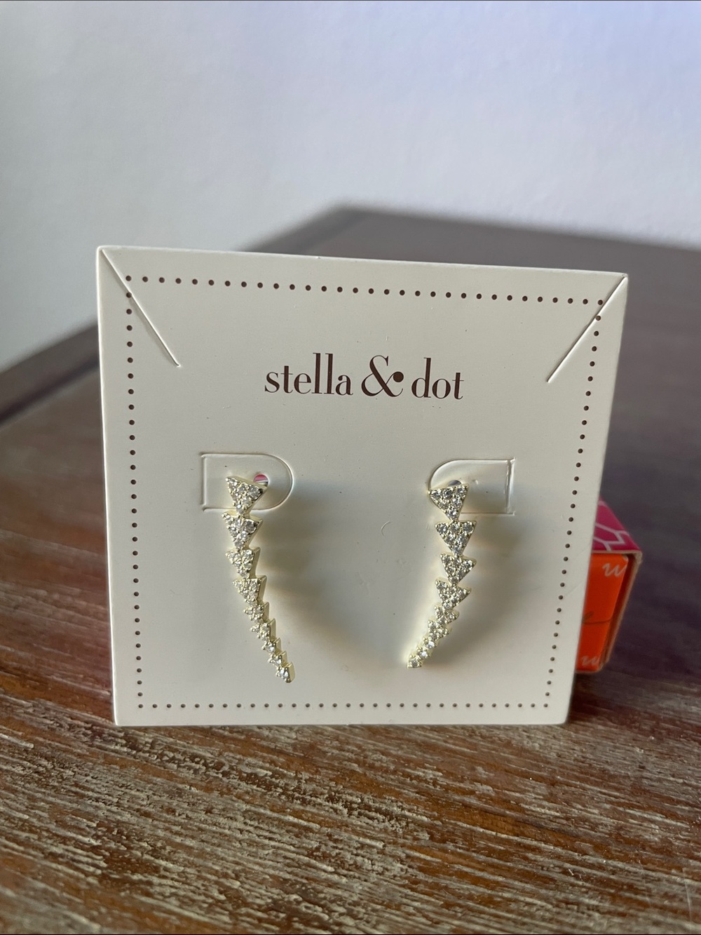 NWT Stella & Dot Silver Pave Triangle Ear Climbers